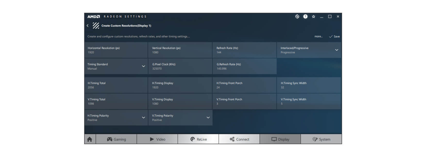 amd graphics cards also offer refresh rate setup interface