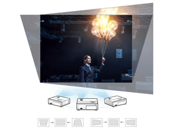 vertical keystone to fine-tune projector setup
